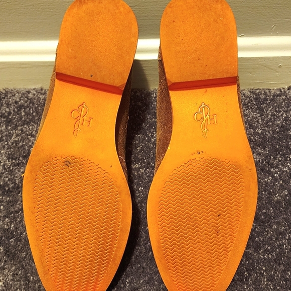 Womens'Cole Haan Tan Suede Oxfords with Orange Soles Size 11B - Picture 4 of 5